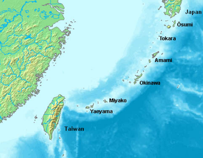 Карта архипелага Рюкю